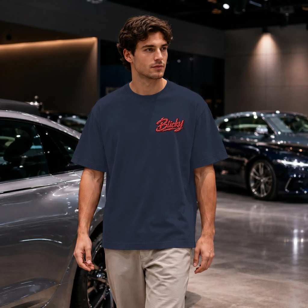 Blicky red bear Block Oversized Tee