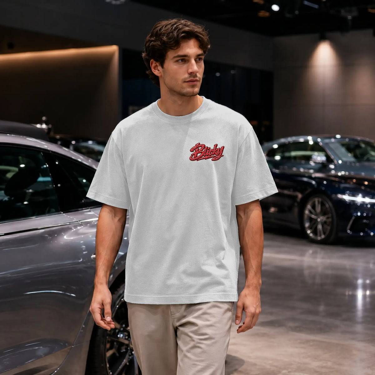 Blicky red bear Block Oversized Tee
