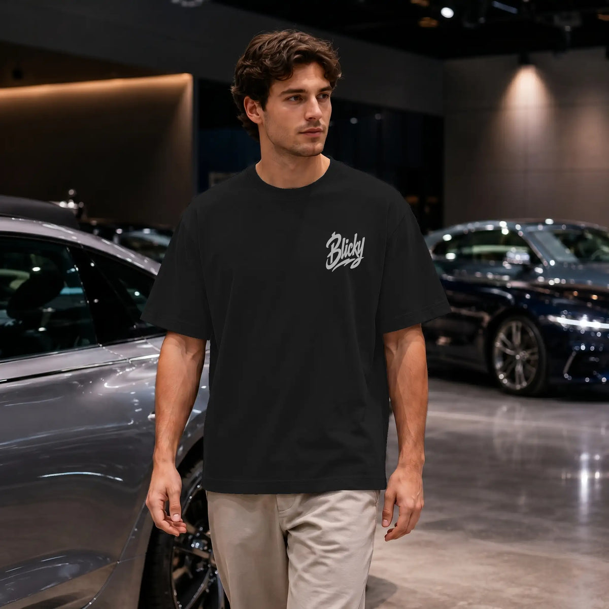 Blicky crowned B silver Oversized Tee