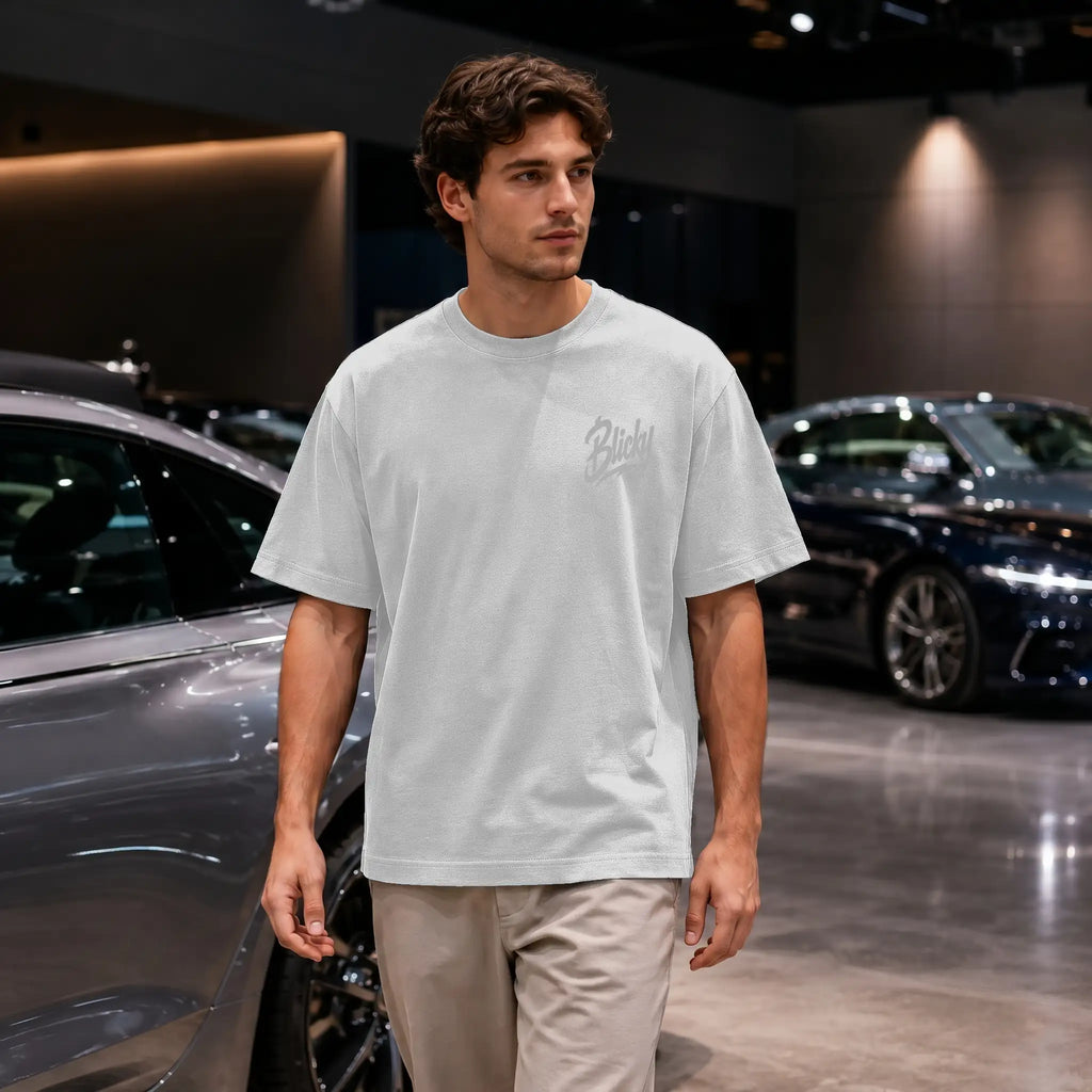 Blicky crowned B silver Oversized Tee