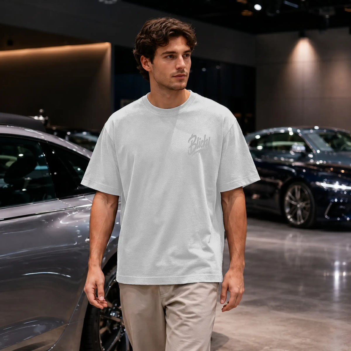 Blicky crowned B silver Oversized Tee