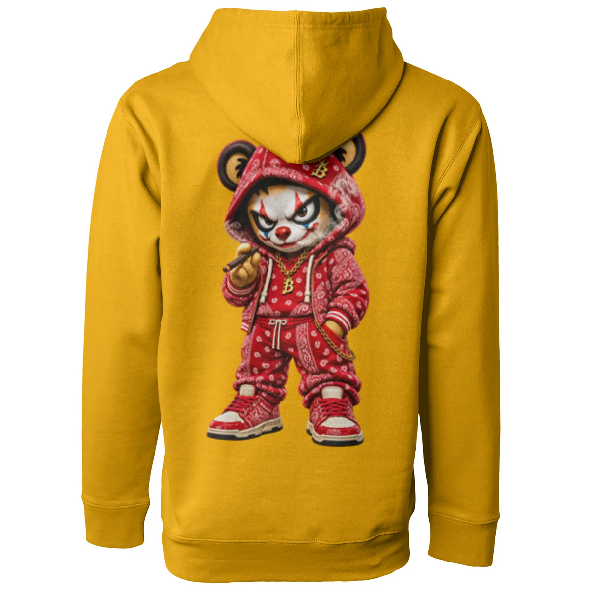 Blicky red bear pullover hoody