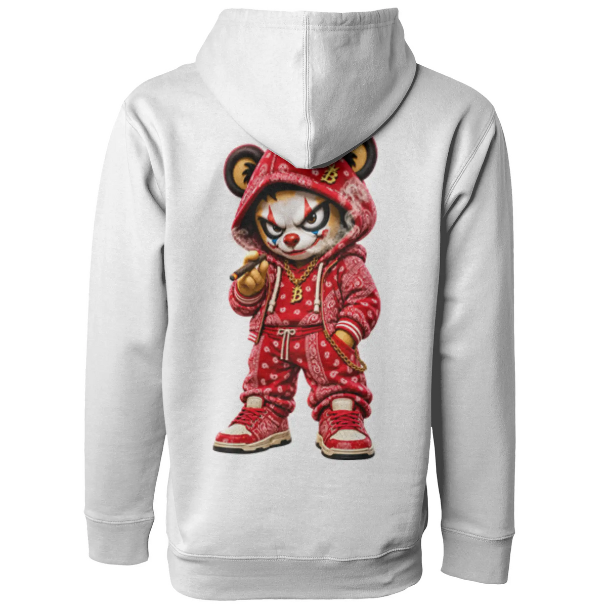 Blicky red bear pullover hoody