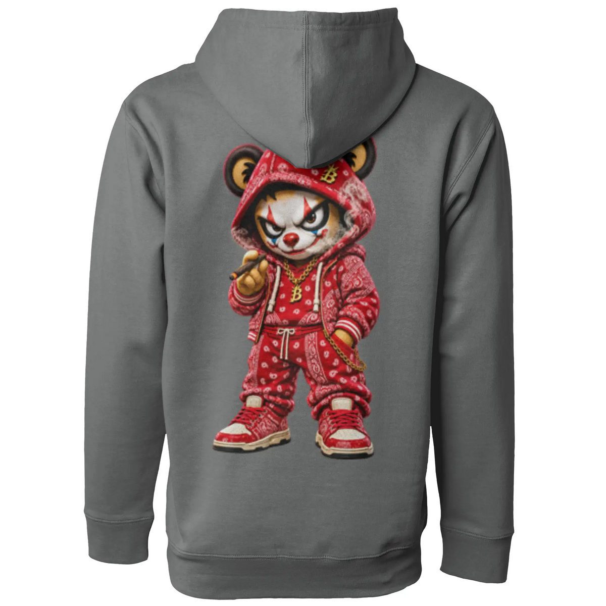 Blicky red bear pullover hoody