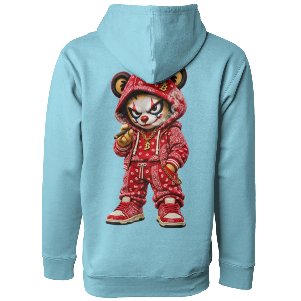 Blicky red bear pullover hoody