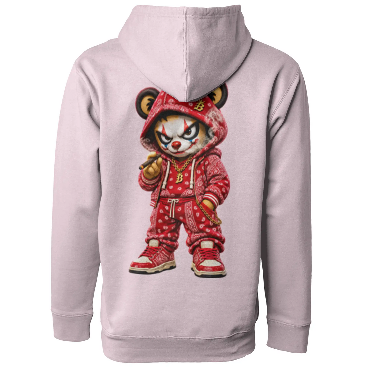 Blicky red bear pullover hoody