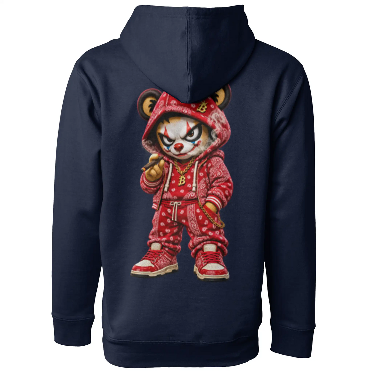 Blicky red bear pullover hoody