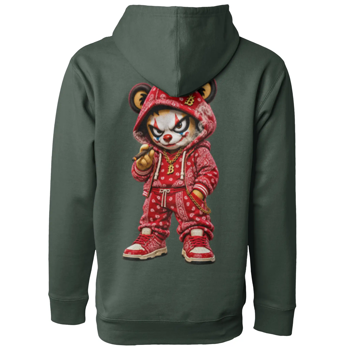 Blicky red bear pullover hoody