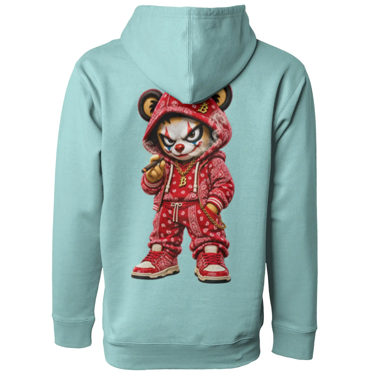 Blicky red bear pullover hoody