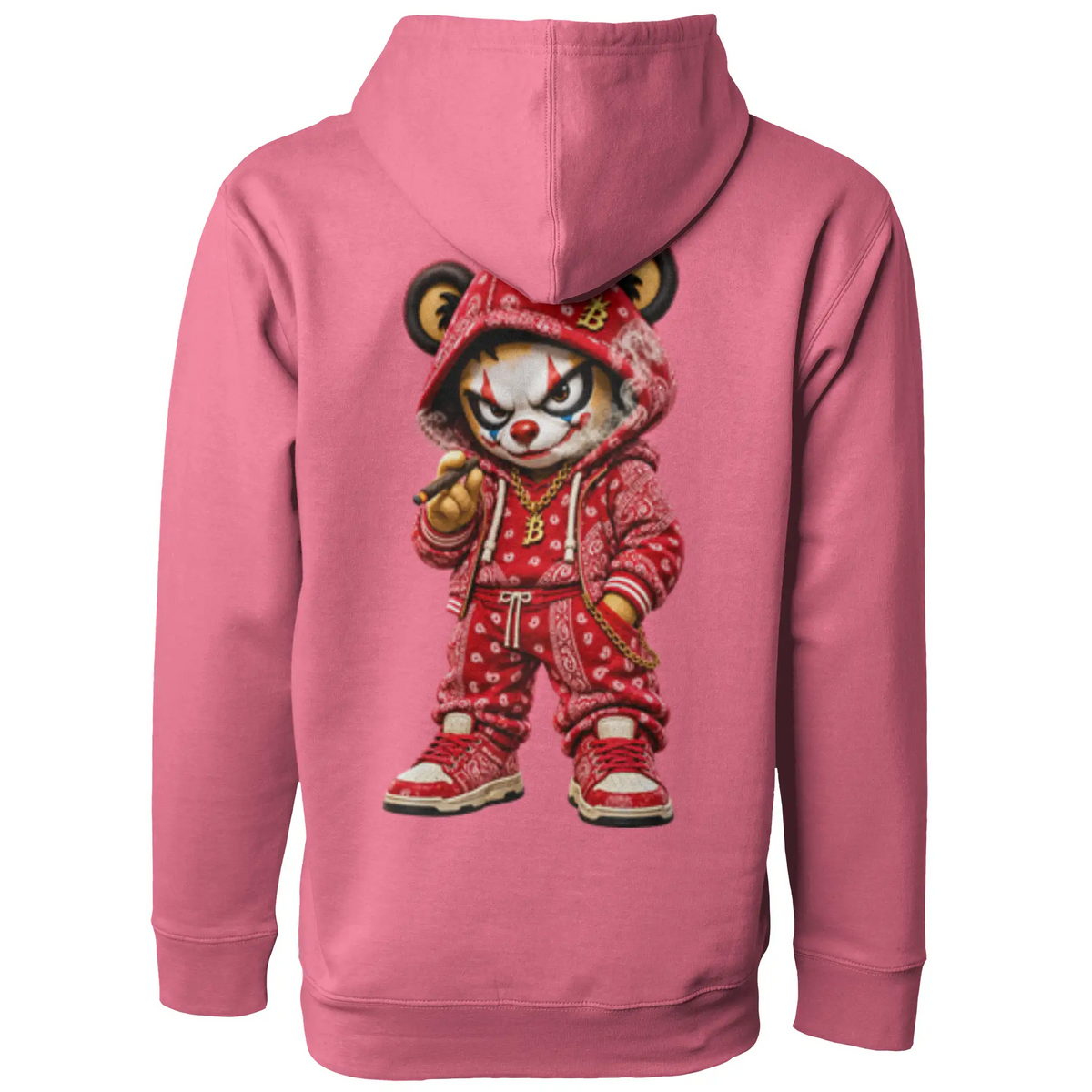 Blicky red bear pullover hoody